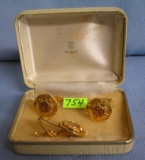 Set of quality fireman cuff links and tie clasps