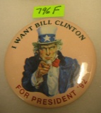 Uncle Sam for Bill Clinton campaign button