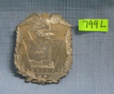 Antique fireman’s exempt shield dated 1884