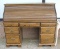 Vintage modern era roll top desk solid wood circa 1970's