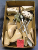 Box of vintage shoe stretchers