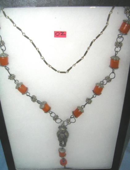 Antique Chnese necklace with Chinese Buddah fetish figure