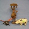 Group of 3 wooden figural pieces
