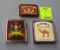 Group of collectible tins and cigarette case