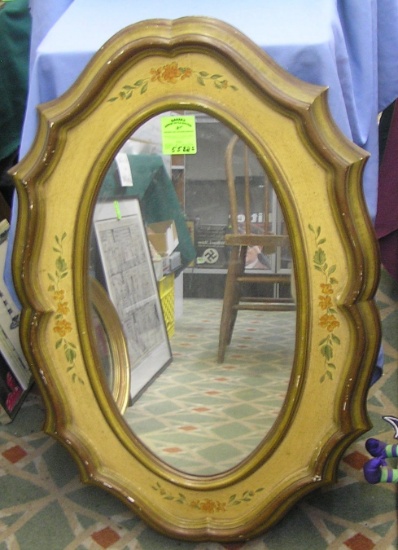 Antique hand painted folk art mirror