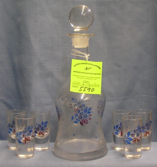 Floral decorated decanter set