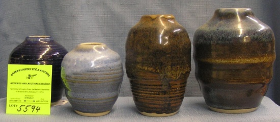 Artist signed Verschure earthen ware vases