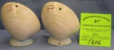 Pair of vintage clam shell shaped S & P shakers