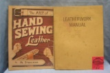 Pair of vintage leather work books
