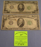Pair of early US bills