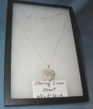 Sterling silver heart shaped necklace