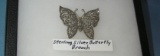 Large sterling silver butterfly brooch