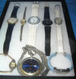 Collection of wrist watches and pocket watch