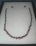 Costume jewelry necklace and earring set