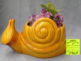 Art pottery snail shaped flower pot