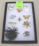 Collection of quality costume jewelry pins and brooches