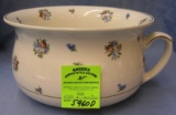 Floral decorated antique English chamber pot