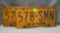 Pair of vintage NY state license plates