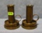 Pair of solid brass Trench Art candle sticks