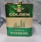 Golden motor oil can