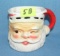 Figural winking Santa porcelain mug circa 1950's