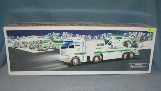 Hess toy truck and helicopter