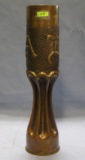 Heavy brass Trench Art floral vase