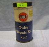 Early Gulf oil company all tin tube repair kit