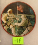 Vint. first man on the moon 3D pin back button