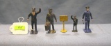 Group of five cast metal figures