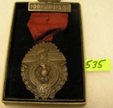 WWI faithful service bronze award medal
