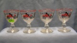 Antique horseless carriage drink glasses