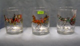 Antique horse drawn carriage drink glasses