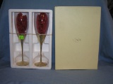 Crystal and silver champaign glass set by Lenox