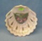 Vaseline glass shell shaped nautical bowl