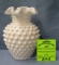 Vintage Milk Glass hobnailed patterned vase