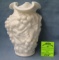 Vintage grape decorated Milk Glass vase