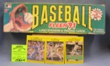 Box full of 1991 Fleer Baseball cards