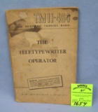 Vintage WWII the teletypewriter operator book