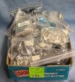 Box of vintage electronics and accessories