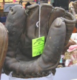 Antique leather baseball glove by Spalding