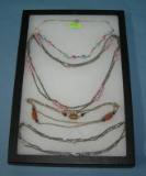 Collection of vintage costume jewelry necklaces