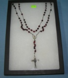 Great early sterling silver rosary bead set