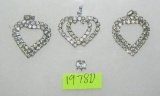 Markasite heart shaped pendants and earring