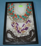 Collection of vintage costume jewelry necklaces