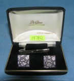 Vintage cuff link and tie bar set