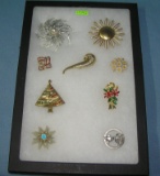 Collection of quality costume jewelry pins