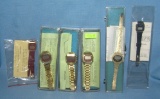 Group of 6 mint in box and on card wrist watches