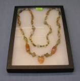 Vintage polished multi colored stone necklace