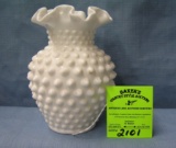 Fenton Milk Glass hobnailed patterned vase